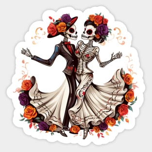 Day Of The Dead Dancing Skeletons 10 Sticker